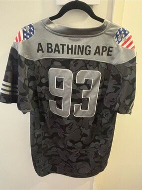 BAPE x Adidas Camo '93 Football Jersey - Black & Gray - Size Medium